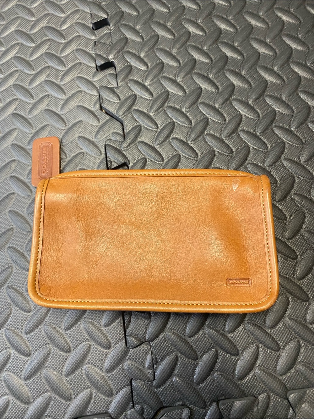Vintage COACH Chunky Case Cosmetic Multipurpose Utility Pouch British Tan